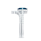 6mm Princess Cut London Blue Topaz and Diamond Wedding Ring Set AAA - Rosec Jewels