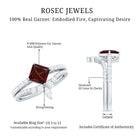 Natural Princess Cut Garnet Diamond Wedding Bridal Ring Set AAA - Rosec Jewels