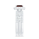Genuine Princess Cut Garnet 3 Piece Bridal Ring Set with Moissanite AAA - Rosec Jewels