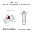 Natural Garnet Diamond 3 Piece Bridal Ring Set AAA - Rosec Jewels