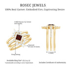 Natural Garnet Diamond 3 Piece Bridal Ring Set AAA - Rosec Jewels