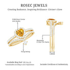 Certified Real Citrine Heart Shape Engagement Ring with Diamond Enhancer AAA - Rosec Jewels