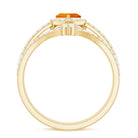 Heart Shape Fire Opal Ring Set with Moissanite AAA - Rosec Jewels