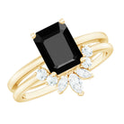 Rosec Jewels-Lab Created Black Diamond Solitaire Wedding Ring Set with Diamond