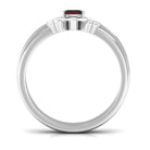 Genuine Garnet Diamond Emerald Cut Engagement Ring with Wedding Band AAA - Rosec Jewels