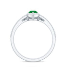 Natural Emerald Diamond Pear Shaped Engagement Wedding Ring Set of 2 AAA - Rosec Jewels