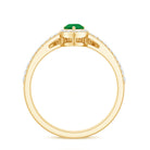 Natural Emerald Diamond Pear Shaped Engagement Wedding Ring Set of 2 AAA - Rosec Jewels
