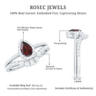 Natural 5X7mm Pear Shape Garnet Diamond Wedding Engagement Ring Set AAA - Rosec Jewels