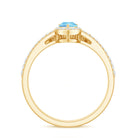 Genuine Aquamarine Teardrop Bridal Ring Set with Diamond Halo AAA - Rosec Jewels