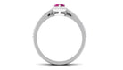 Pink tourmaline Designer Teardrop Ring Set with Moissanite Halo AAA - Rosec Jewels