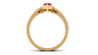 Pink tourmaline Designer Teardrop Ring Set with Moissanite Halo AAA - Rosec Jewels