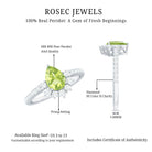Natural 1 Carat Peridot Teardrop Engagement Ring with Diamond Half Halo AAA - Rosec Jewels
