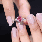 Oval Pink tourmaline Solitaire Ring Set with Moissanite Pink Tourmaline - ( AAA ) - Quality - Rosec Jewels