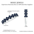 Rosec Jewels-Natural Blue Sapphire Half Eternity Anniversary Ring