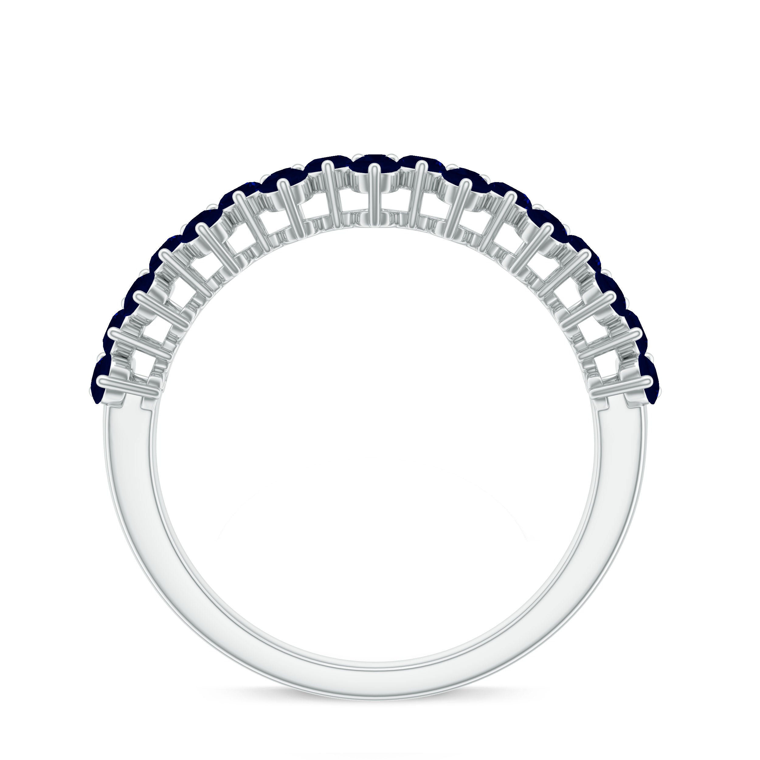 Rosec Jewels-Natural Blue Sapphire Half Eternity Anniversary Ring