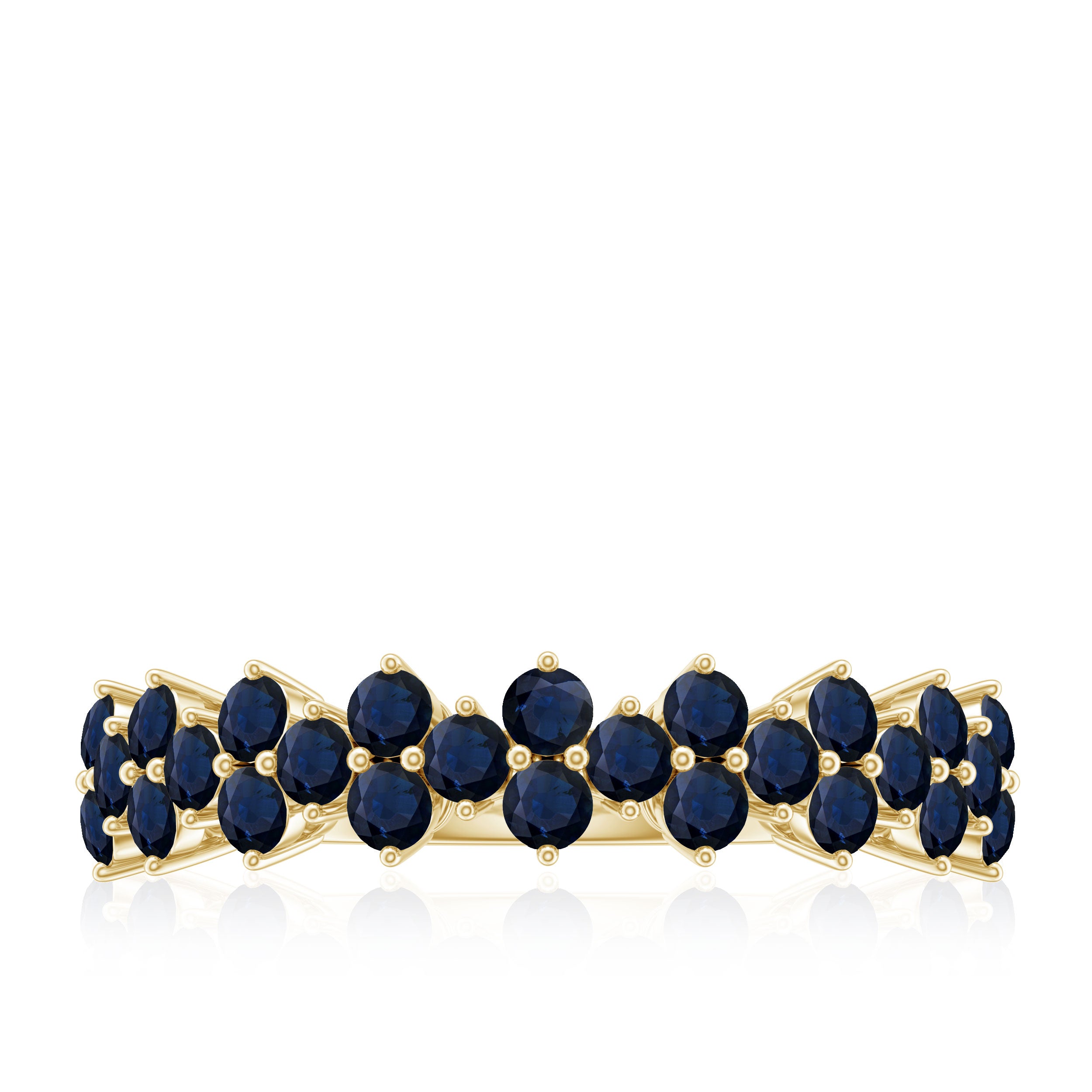 Rosec Jewels-Natural Blue Sapphire Half Eternity Anniversary Ring
