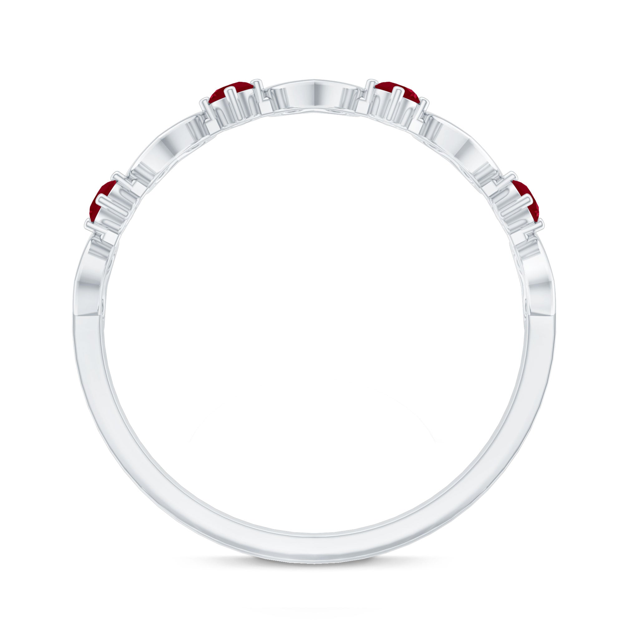 Rosec Jewels-Natural Ruby Heart Eternity Ring for Promise