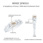 Cultured 2 Carat White Pearl Flower Engagement Ring with Diamonds AAA - Rosec Jewels
