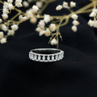 Natural Marquise Diamond Half Eternity Wedding Band Natural - ( HI-SI ) - Rosec Jewels