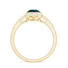 Genuine London Blue Topaz Diamond Engagement Ring in Bezel Setting AAA - Rosec Jewels
