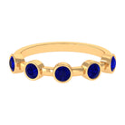 Rosec Jewels-Real Bezel Set Blue Sapphire Half Eternity Ring for Women