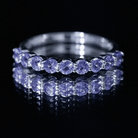 Rosec Jewels-Natural Tanzanite Half Eternity Ring with Certificate