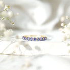 Rosec Jewels-Natural Tanzanite Half Eternity Ring with Certificate