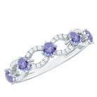 Rosec Jewels-Real Tanzanite Diamond Half Eternity Ring for Women