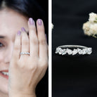Natural Pear Shape Diamond Half Eternity Ring for Women Natural - ( HI-SI ) - Rosec Jewels