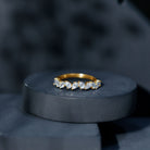 Natural Pear Shape Diamond Half Eternity Ring for Women Natural - ( HI-SI ) - Rosec Jewels