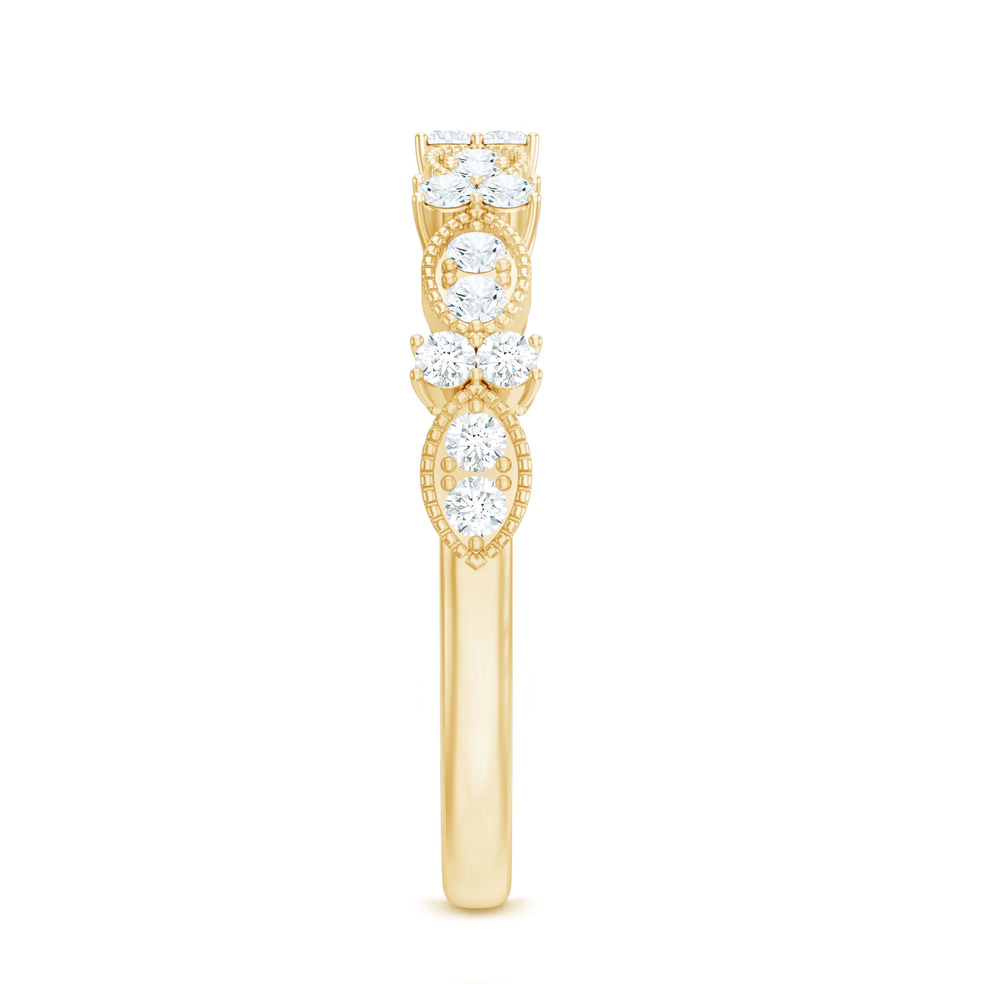 Designer Diamond Half Eternity Ring for Valentines Natural - ( HI-SI ) - Rosec Jewels