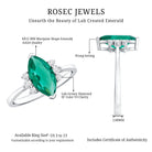 2.5 Carat Lab Grown Emerald and Diamond Marquise Engagement Ring AAAA - Rosec Jewels