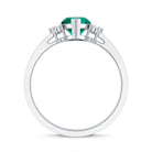 2.5 Carat Lab Grown Emerald and Diamond Marquise Engagement Ring AAAA - Rosec Jewels