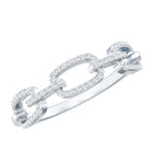 Certified Diamond Chain Link Ring in Prong Setting Natural - ( HI-SI ) - Rosec Jewels
