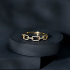 Certified Diamond Chain Link Ring in Prong Setting Natural - ( HI-SI ) - Rosec Jewels