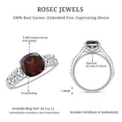 Nature Inspired 3.2 Carat Garnet Cushion Cut Engagement Ring with Diamond AAA - Rosec Jewels