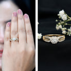 Real Diamond Designer Engagement Ring in Split Shank Natural - ( HI-SI ) - Rosec Jewels