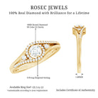 Certified Diamond Classic Engagement Ring in Split Shank Natural - ( HI-SI ) - Rosec Jewels
