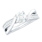 Zircon Solitaire Infinity Engagement Ring with Side Stones AAAA - Rosec Jewels