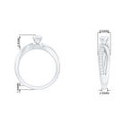 Zircon Solitaire Infinity Engagement Ring with Side Stones AAAA - Rosec Jewels