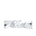 Zircon Solitaire Infinity Engagement Ring with Side Stones AAAA - Rosec Jewels