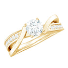 Zircon Solitaire Infinity Engagement Ring with Side Stones AAAA - Rosec Jewels