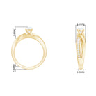Zircon Solitaire Infinity Engagement Ring with Side Stones AAAA - Rosec Jewels