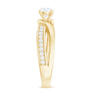 Zircon Solitaire Infinity Engagement Ring with Side Stones AAAA - Rosec Jewels