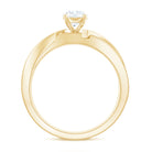 Zircon Solitaire Infinity Engagement Ring with Side Stones AAAA - Rosec Jewels