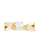 Zircon Solitaire Infinity Engagement Ring with Side Stones AAAA - Rosec Jewels