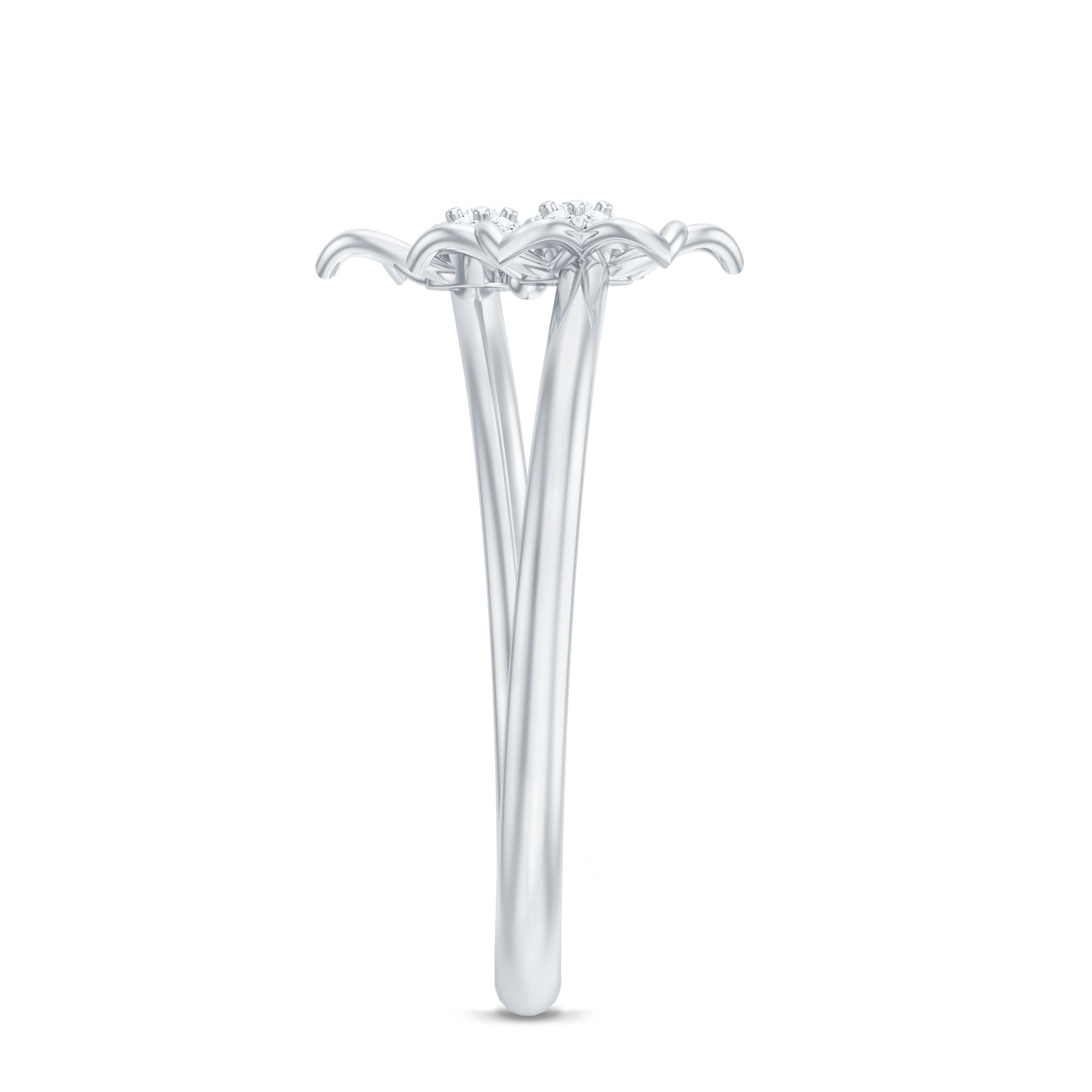 Rosec Jewels-Brilliant Cut Diamond Flower Promise Ring