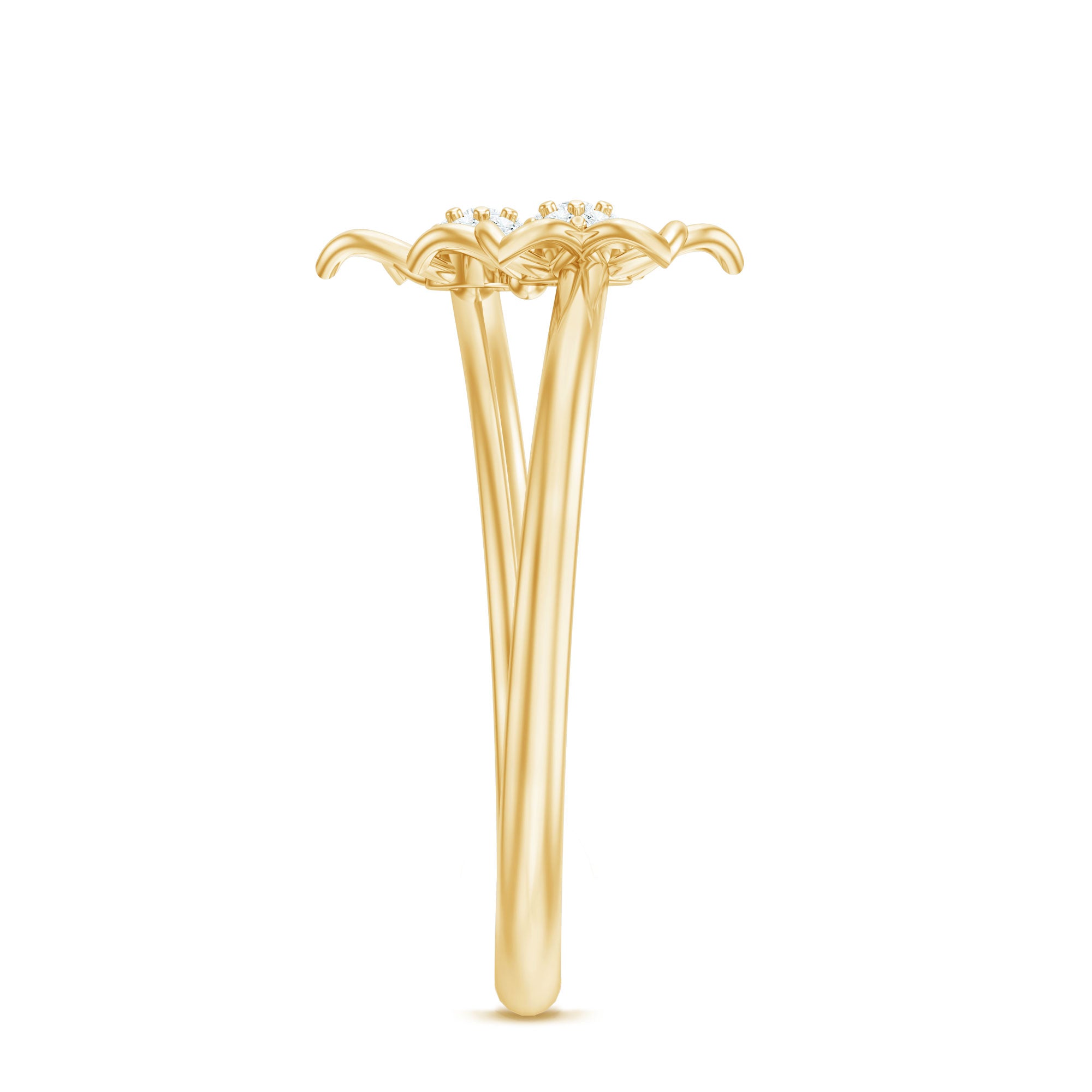 Rosec Jewels-Brilliant Cut Diamond Flower Promise Ring