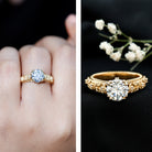 2 Carat Moissanite Double Prong Vintage Engagement Ring D-VS1 - Rosec Jewels