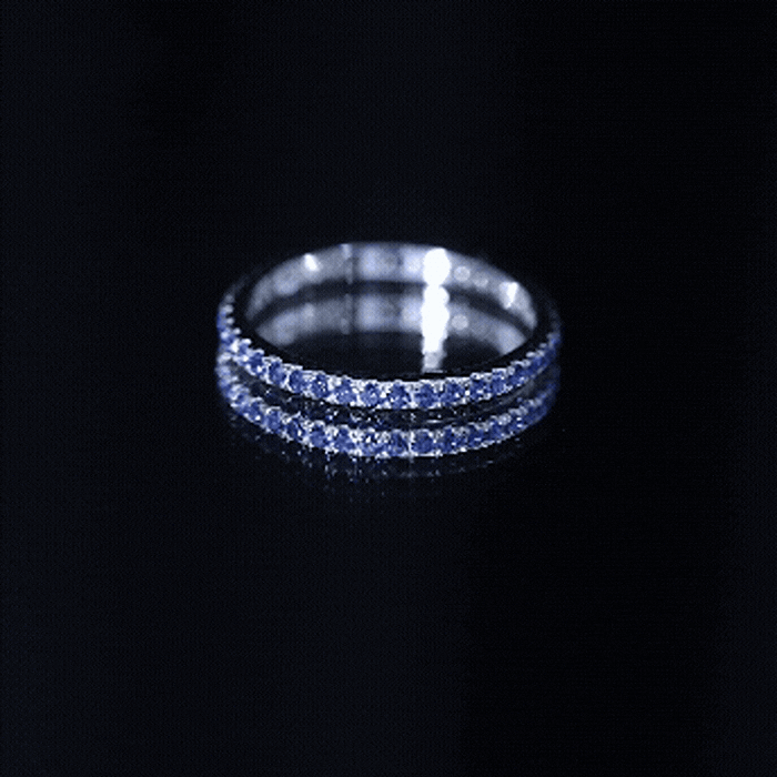 Certified Lab Grown Blue Sapphire Eternity Ring for Women AAAA - Rosec Jewels